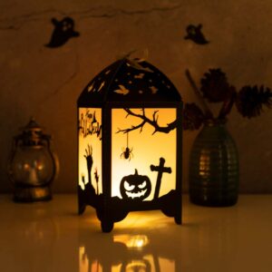 Happy Halloween Lantern Template – Paper Cut – Gom Art Craft