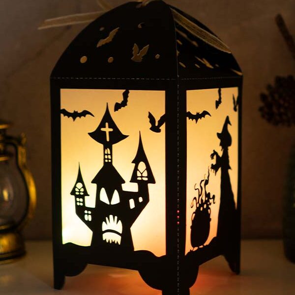 Haunted House Lantern Template – Paper Cut – Gom Art Craft