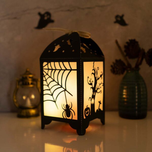 Spiderweb Lantern Template – Paper Cut – Gom Art Craft