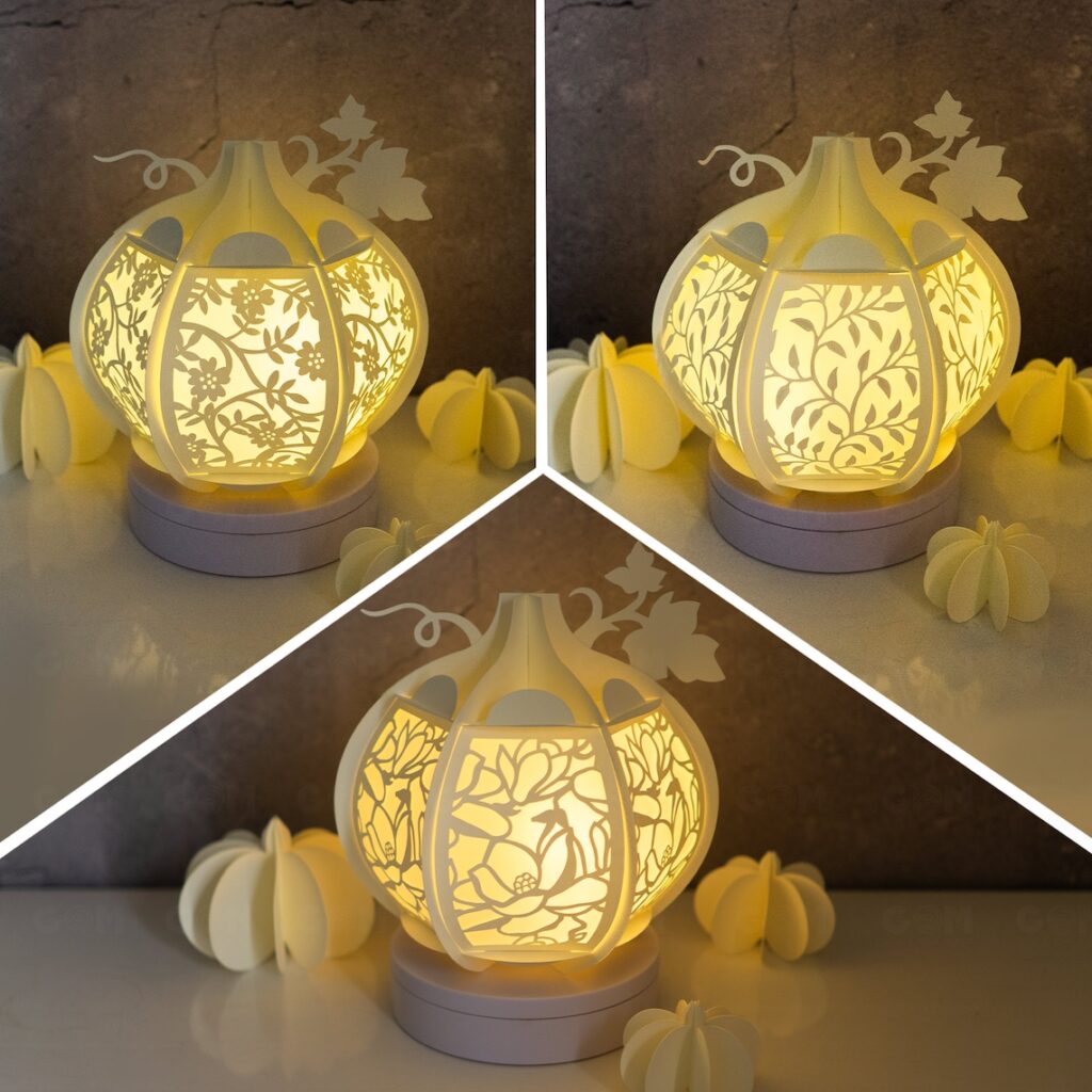 Combo 3 Items Pumpkin Lantern Butterfly Flower Template – Happy