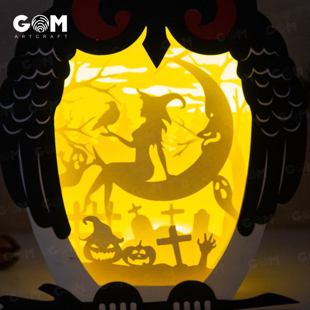 Owl Shadow Box Template Moon Witch Shadow Box Pumpkin Lantern